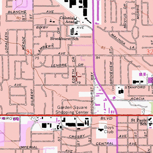 Topographic Map of City of Garden Grove, CA