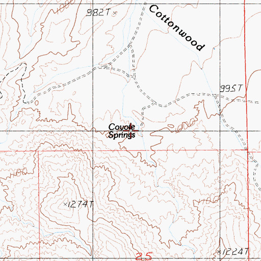 Topographic Map of Coyote Springs, CA