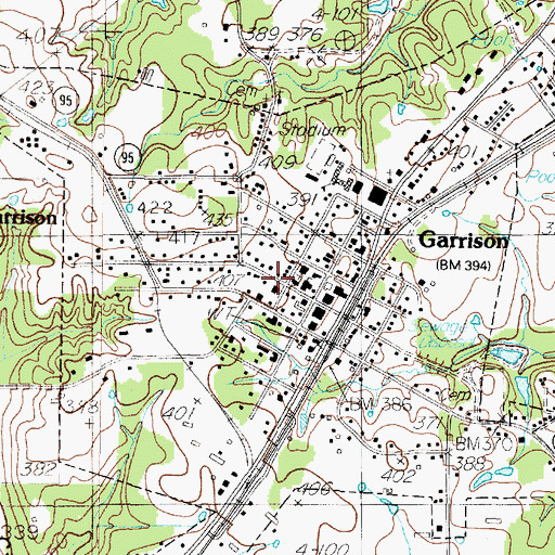 Topographic Map of City of Garrison, TX