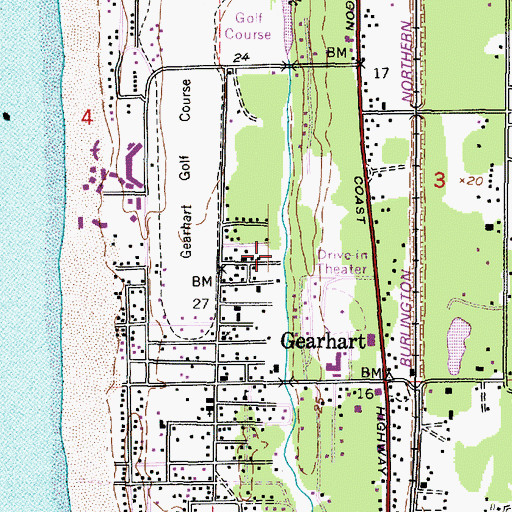Topographic Map of City of Gearhart, OR