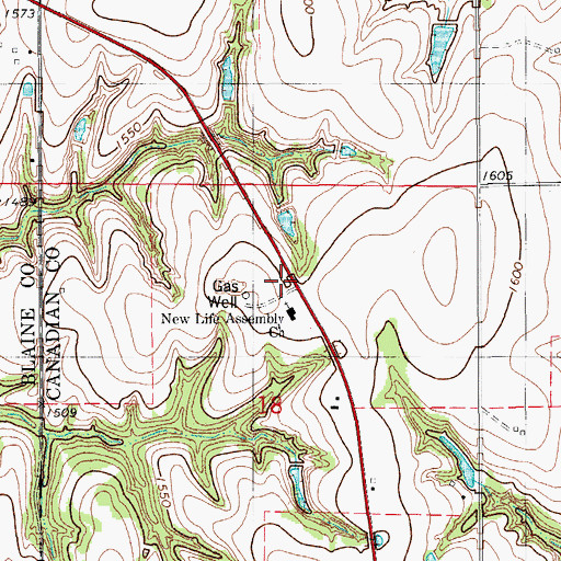 Topographic Map of City of Geary, OK