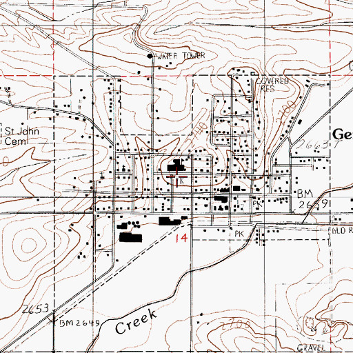 Topographic Map of City of Genesee, ID