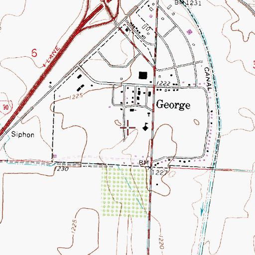 Topographic Map of City of George, WA