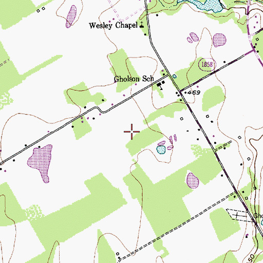 Topographic Map of City of Gholson, TX