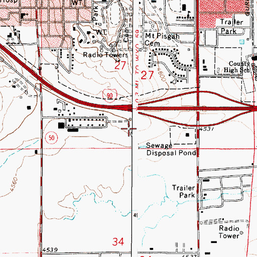 Topographic Map of City of Gillette, WY