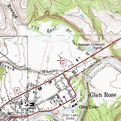Topographic Map of City of Glen Rose, TX