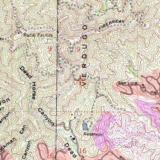 Topographic Map of City of Glendale, CA