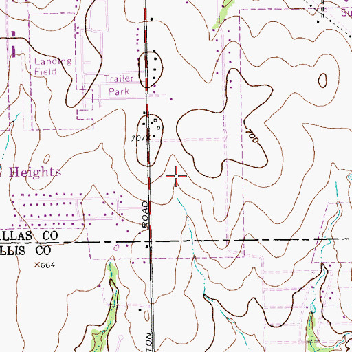 Topographic Map of City of Glenn Heights, TX