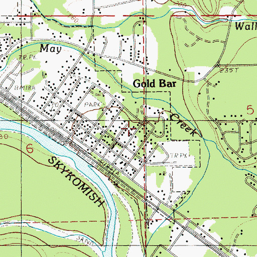 Topographic Map of City of Gold Bar, WA