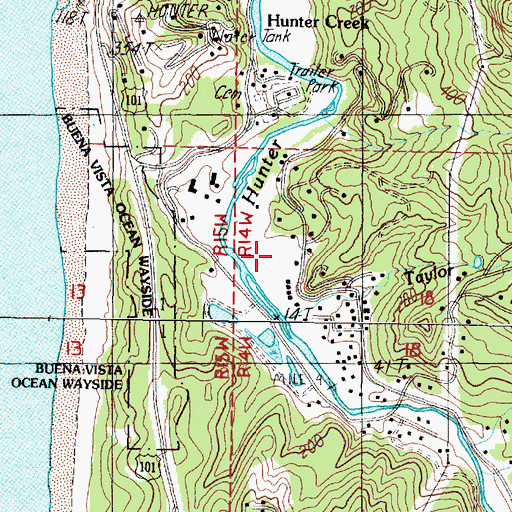 Topographic Map of City of Gold Beach, OR
