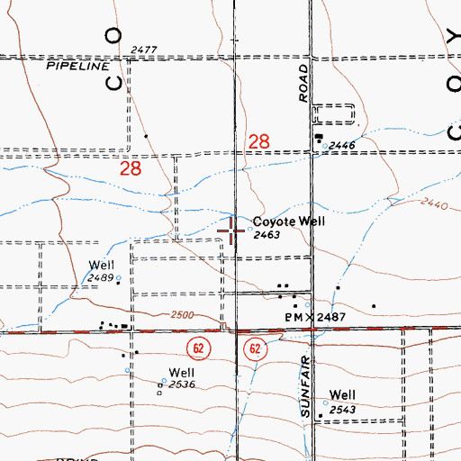 Topographic Map of Coyote Well, CA