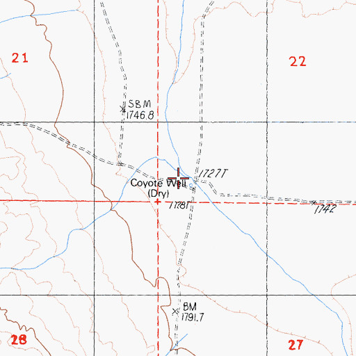 Topographic Map of Coyote Well, CA