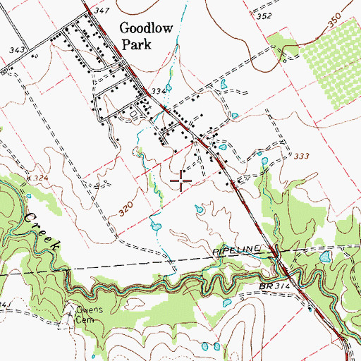 Topographic Map of City of Goodlow, TX