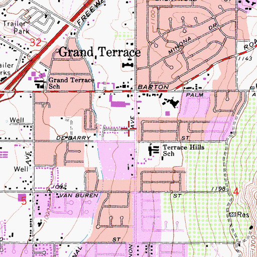 Topographic Map of City of Grand Terrace, CA