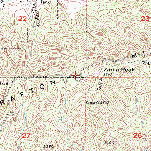 Topographic Map of Crafton Hills, CA