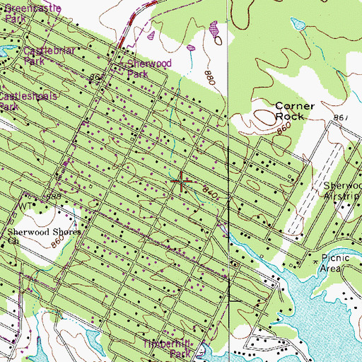 Topographic Map of City of Granite Shoals, TX