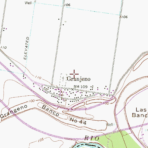 Topographic Map of City of Granjeno, TX
