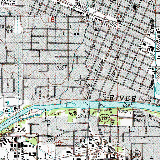 Topographic Map of City of Grants Pass, OR