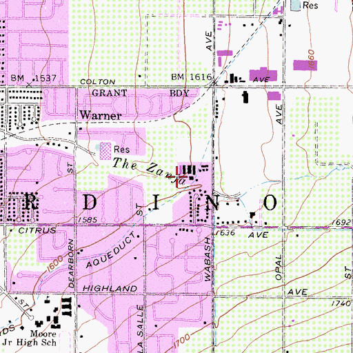 Topographic Map of Crafton Elementary School, CA