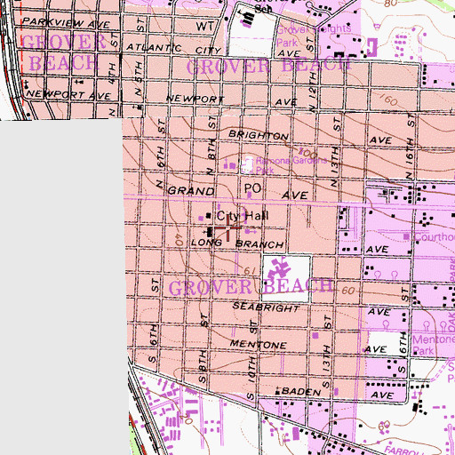 Topographic Map of City of Grover Beach, CA