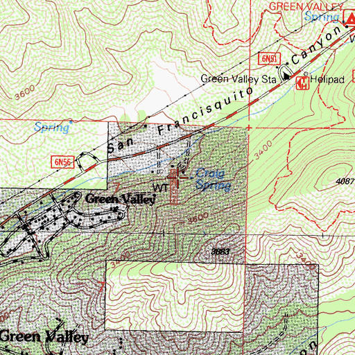 Topographic Map of Craig Spring, CA
