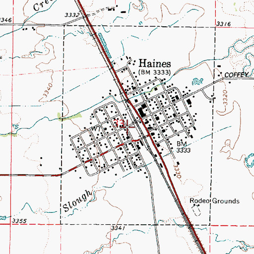 Topographic Map of City of Haines, OR