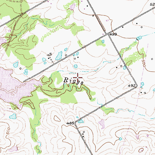 Topographic Map of City of Hallsburg, TX