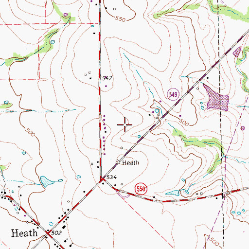 Topographic Map of City of Heath, TX