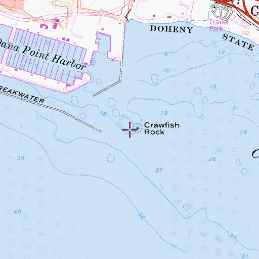 Topographic Map of Crawfish Rock, CA