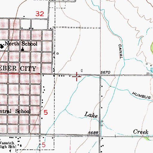 Topographic Map of City of Heber, UT