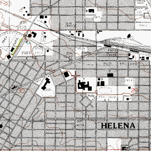 Topographic Map of City of Helena, MT