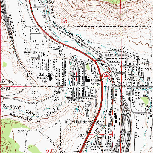 Topographic Map of City of Helper, UT