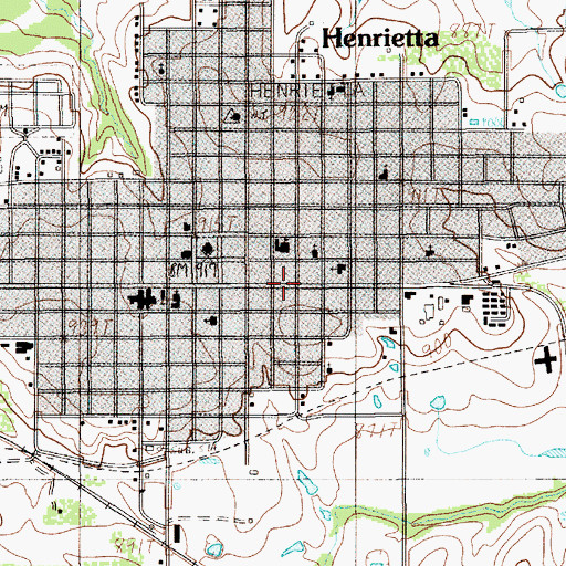 Topographic Map of City of Henrietta, TX