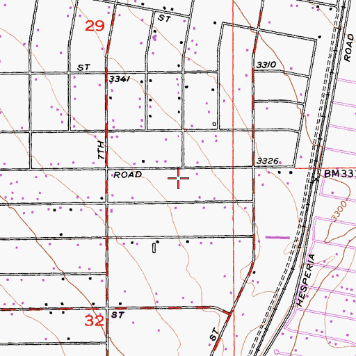 Topographic Map of City of Hesperia, CA