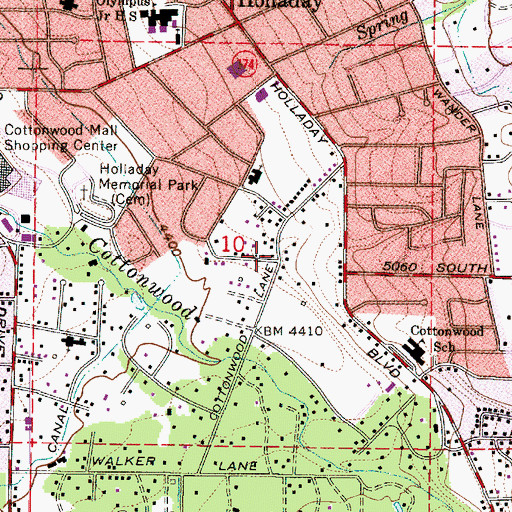 Topographic Map of City of Holladay, UT