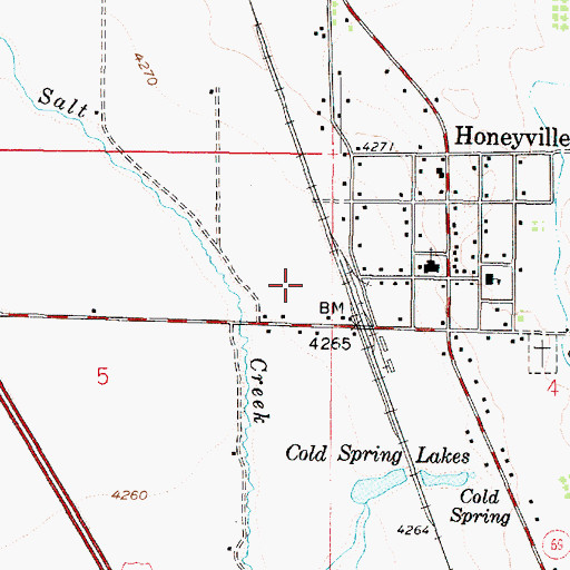 Topographic Map of City of Honeyville, UT