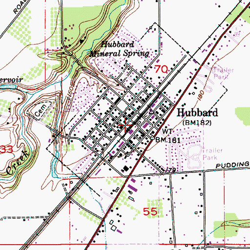 Topographic Map of City of Hubbard, OR