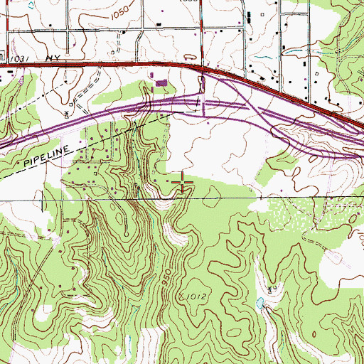 Topographic Map of City of Hudson Oaks, TX