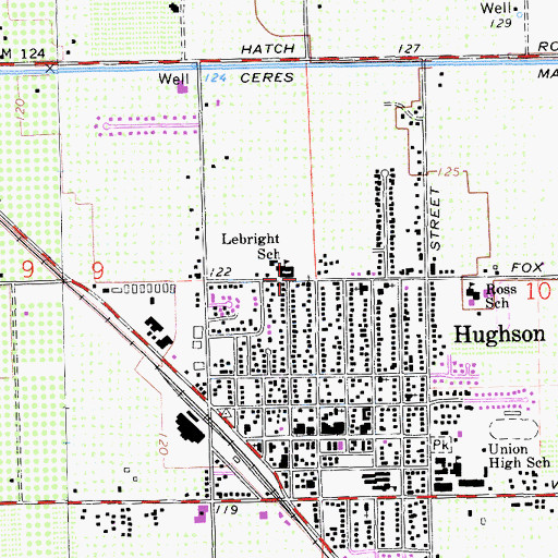 Topographic Map of City of Hughson, CA