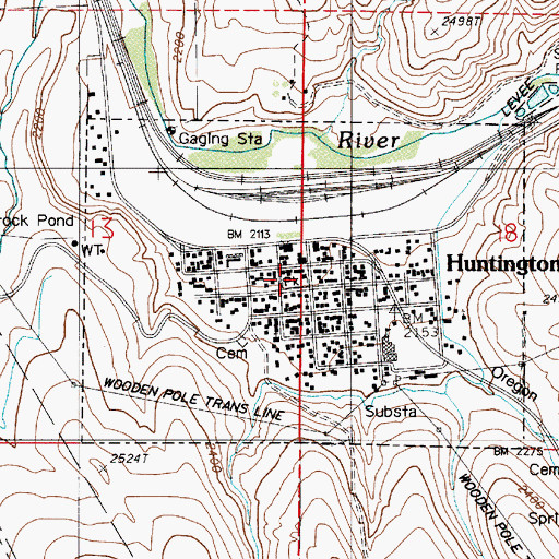 Topographic Map of City of Huntington, OR