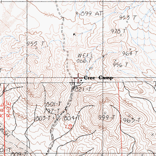 Topographic Map of Cree Camp, CA