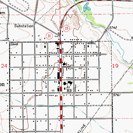 Topographic Map of City of Huntington, UT