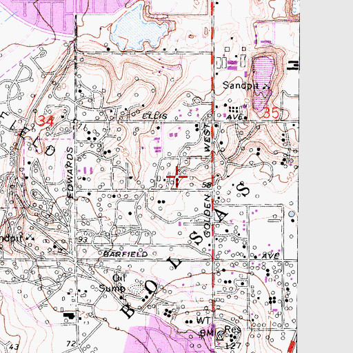 Topographic Map of City of Huntington Beach, CA