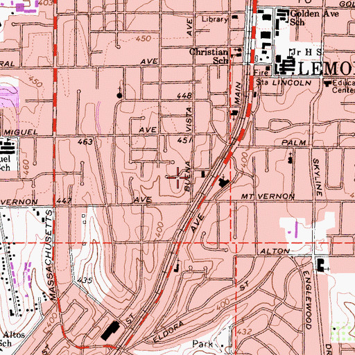 Topographic Map of City of Lemon Grove, CA