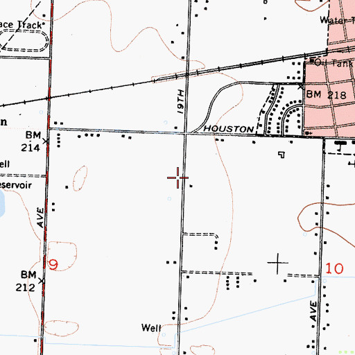 Topographic Map of City of Lemoore, CA