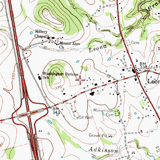 Topographic Map of City of Leona, TX