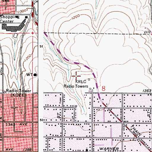 Topographic Map of City of Lewiston, ID