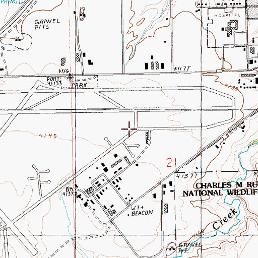 Topographic Map of City of Lewistown, MT