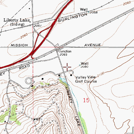 Topographic Map of City of Liberty Lake, WA