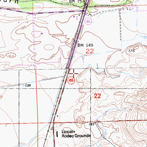 Topographic Map of City of Lincoln, CA